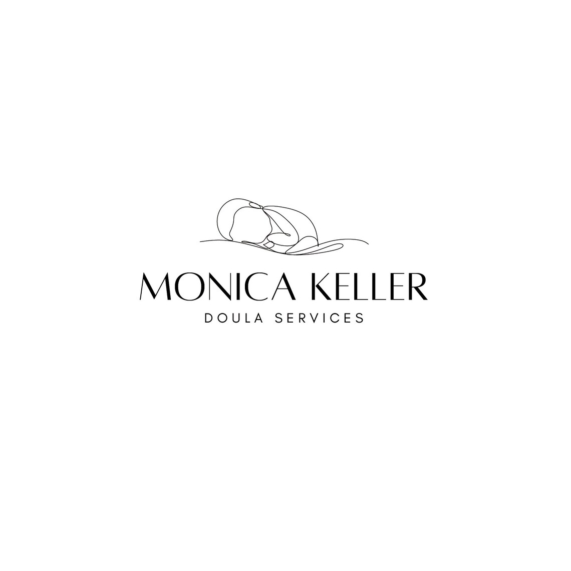 Monica Keller Doula Services Minimal Newborn Line Logo Brand Print