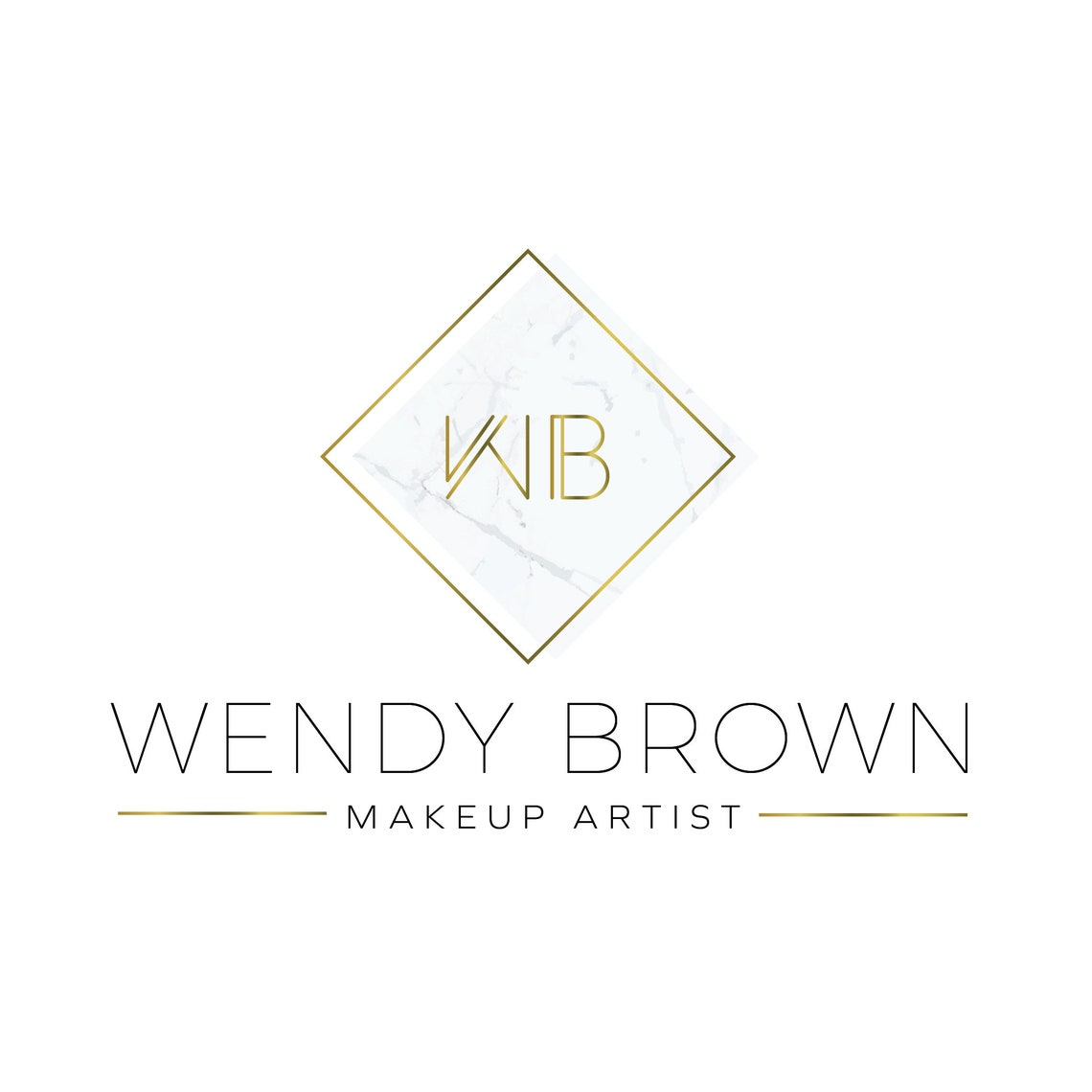 Wendy Brown Makeup Artist Marble Diamond WB Monogram Logo Poster - Image 2