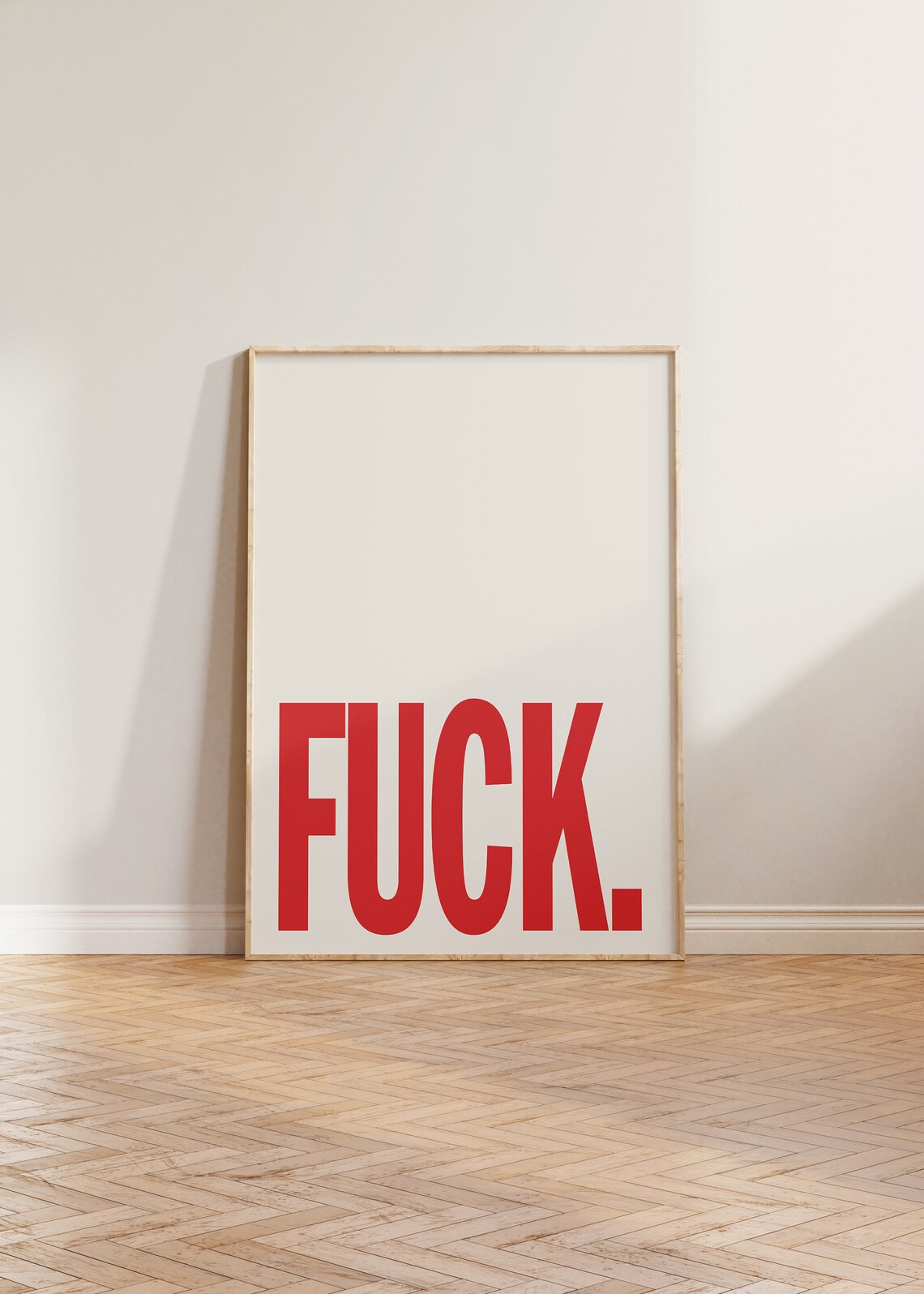 Fuck Print Poster, Bold Typography Humor