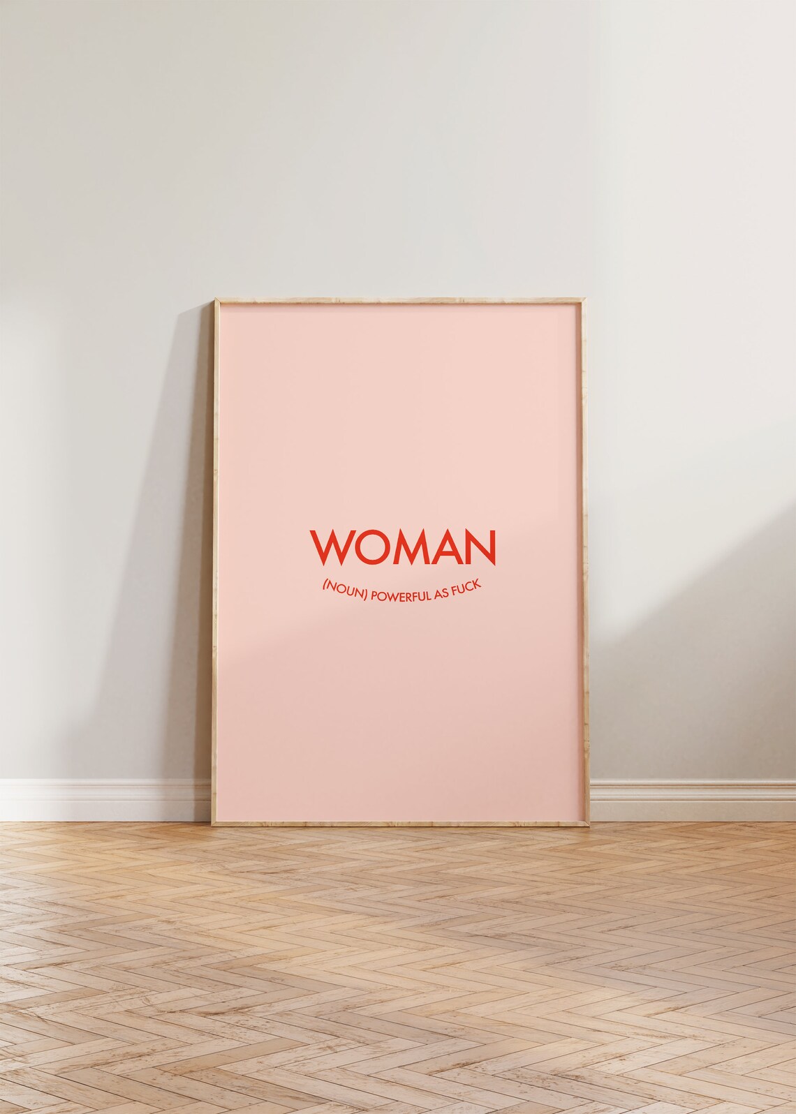 Woman Noun Powerful As Fuck Feminist Empowerment Typography Poster