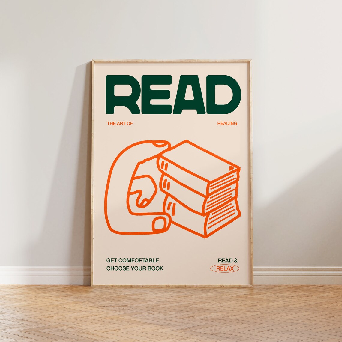 Book Print, Reading Illustration Wall Art Poster