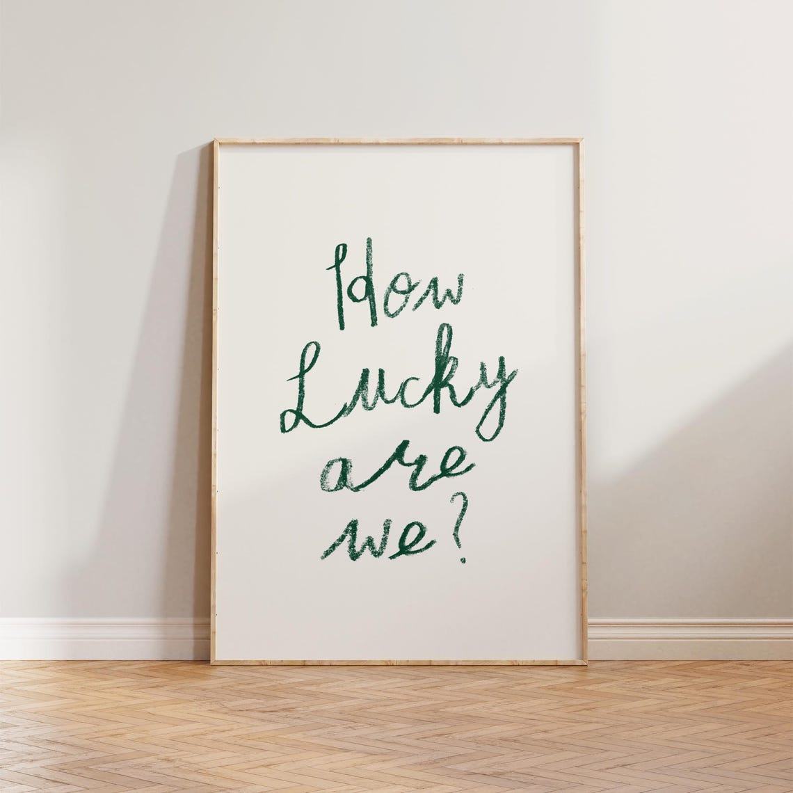 How Lucky Are We Quote Art Print, Retro Home Decor