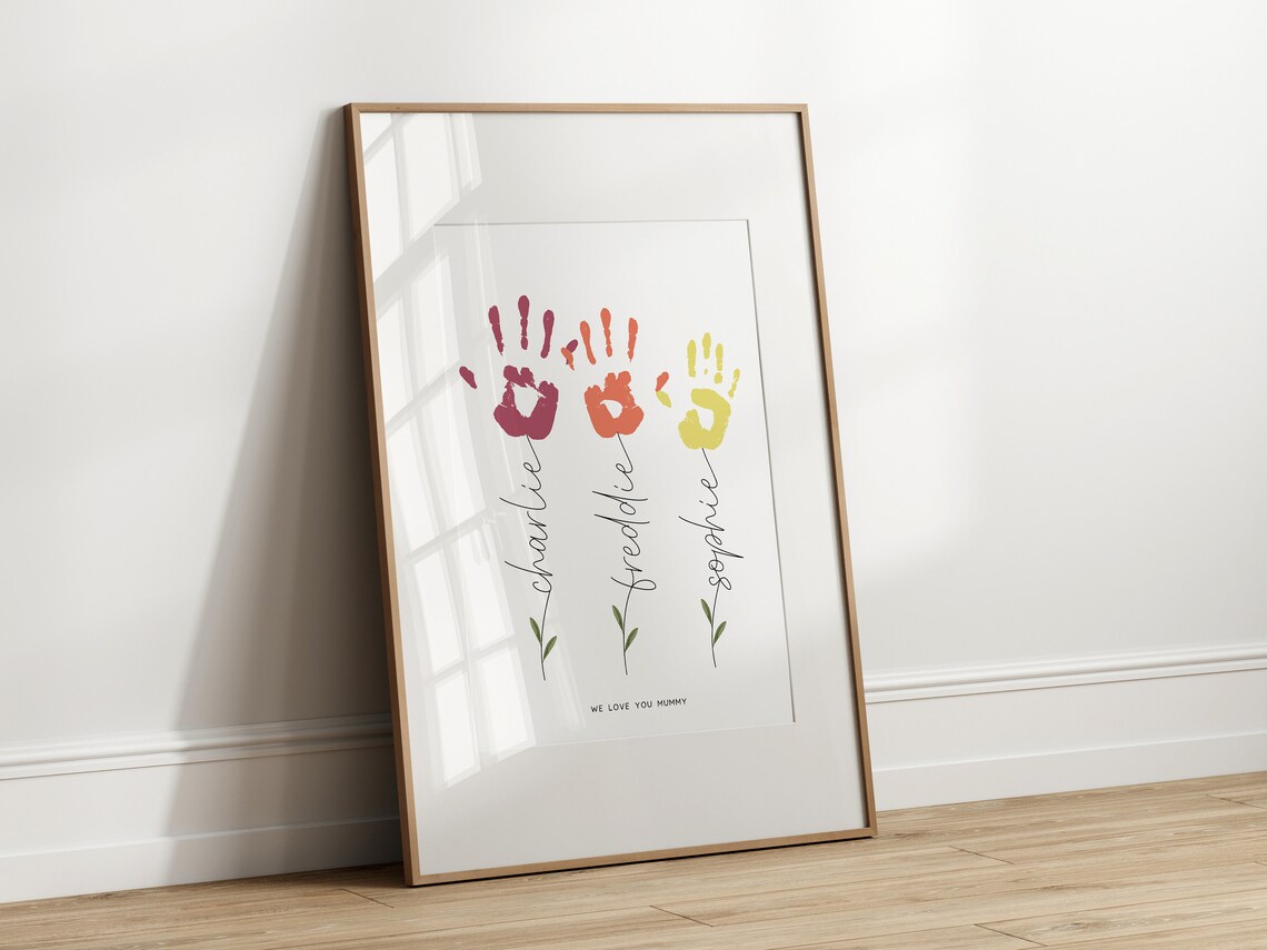 Personalised Flower Handprint Art Print for Mum - Image 4