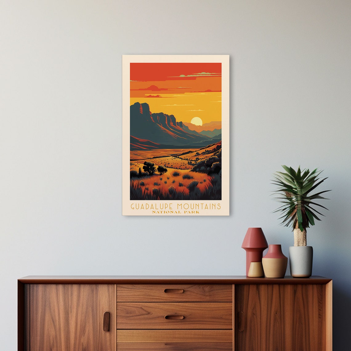 Guadalupe Mountains National Park Red Desert Sunset Peak Travel Poster - Image 2