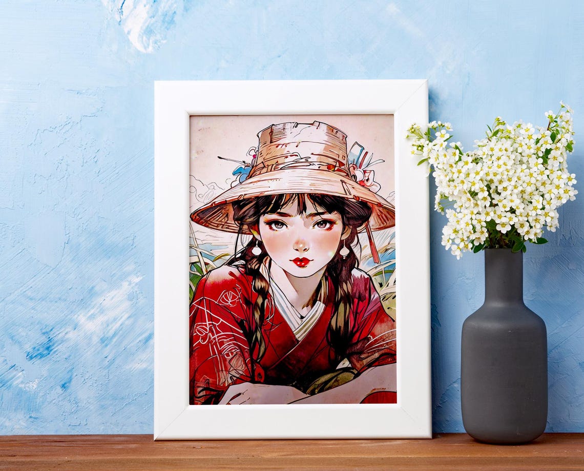 Anime Girl Retro Anime Poster, Manga Portrait - Image 2