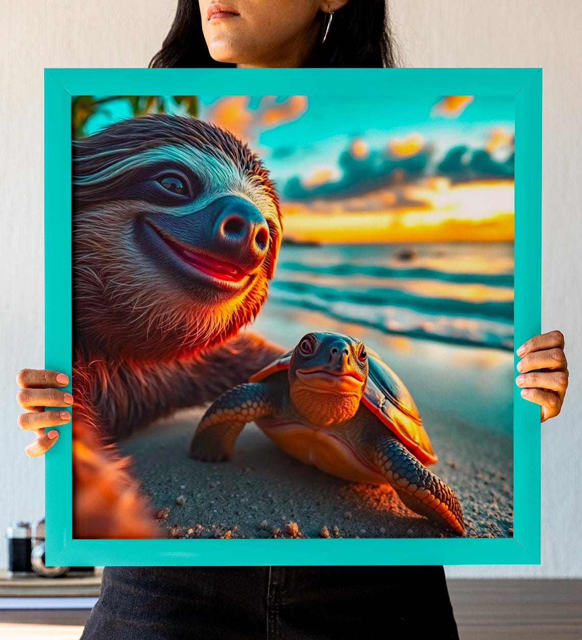 Sloth Funny Animal Poster, Nursery Wall Decoration