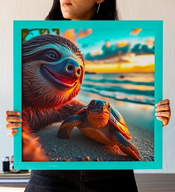 Sloth Funny Animal Poster, Nursery Wall Decoration