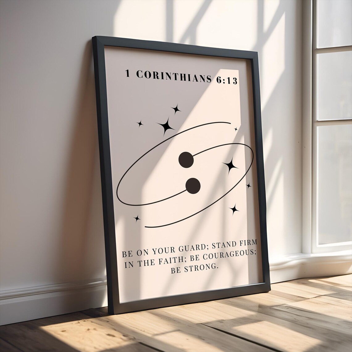 1 Corinthians 6 13 Be Strong Be Courageous Quote Poster Minimalist Star - Image 4