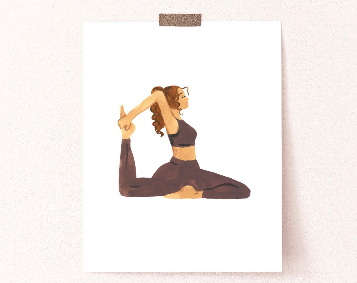 Woman Yoga Minimalist Art Print, Yoga Decor