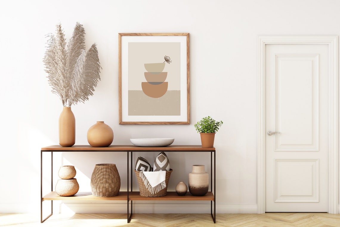 Abstract Stacked Half Circles Neutral Geometric Minimal Poster - Image 7