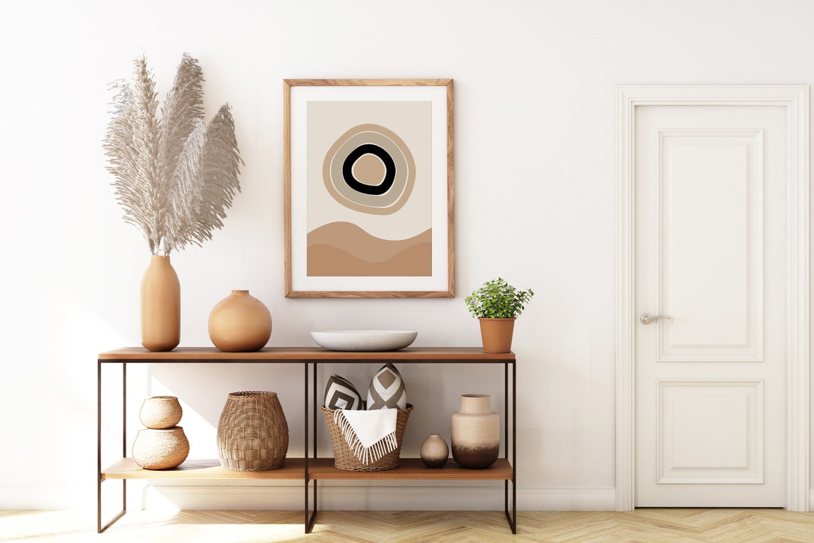Concentric Circles Organic Rings Neutral Abstract Earth Poster - Image 7