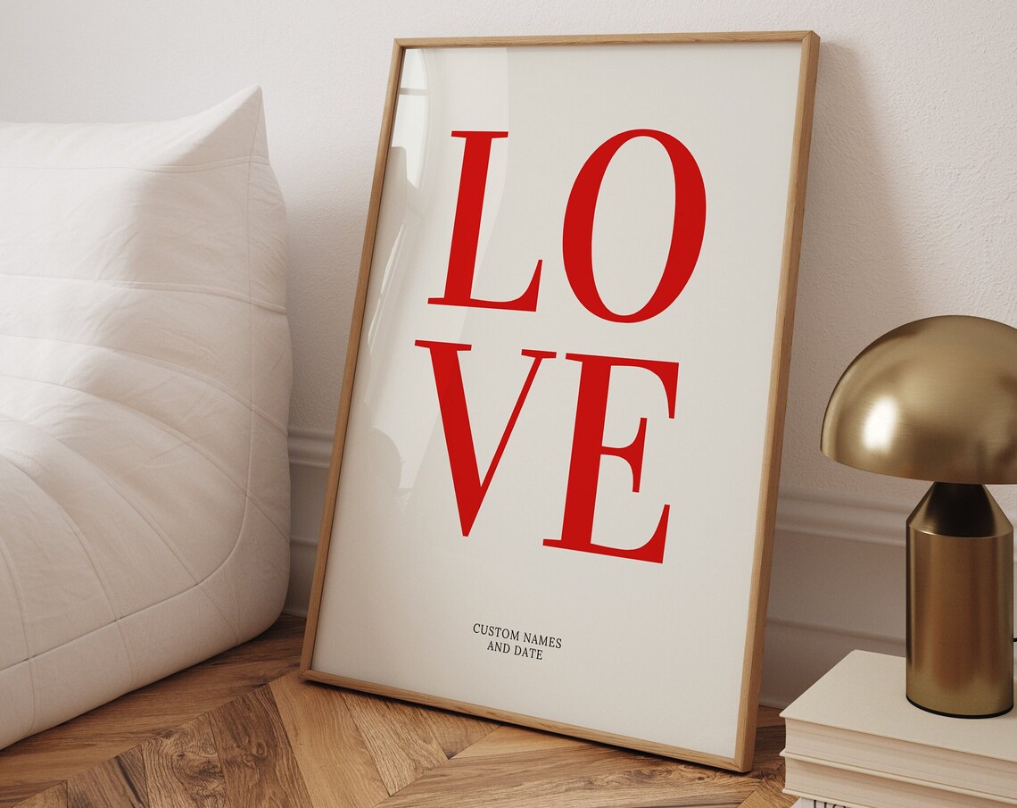 Custom Couple Names And Date, Personalized Love Print