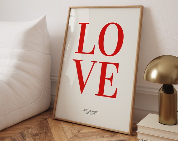 Custom Couple Names And Date, Personalized Love Print