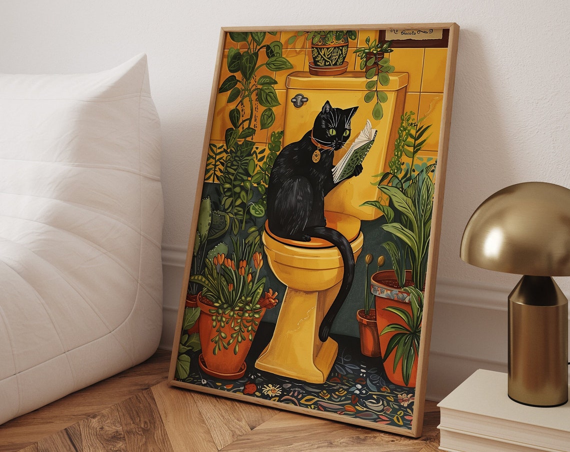 Bathroom Funny Contemporary Travel Poster