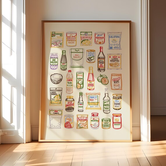 Filipino Pantry Printable Art Philippines Kitchen Wall Decor Food Print Asian Poster Digital Download Pinoy Gift