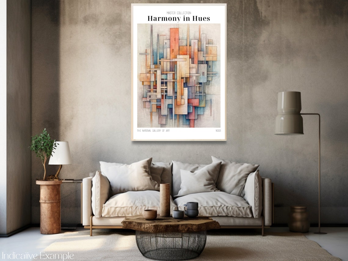 Harmony In Hues Abstract Pastel Geometric Modern City Poster - Image 3