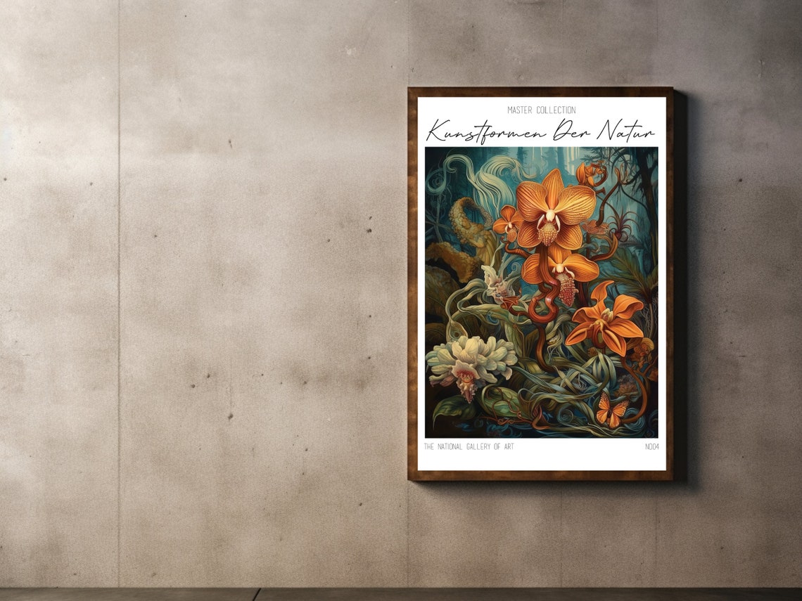 Kunstformen Der Natur Vibrant Orange Orchid Bloom Art Poster - Image 2