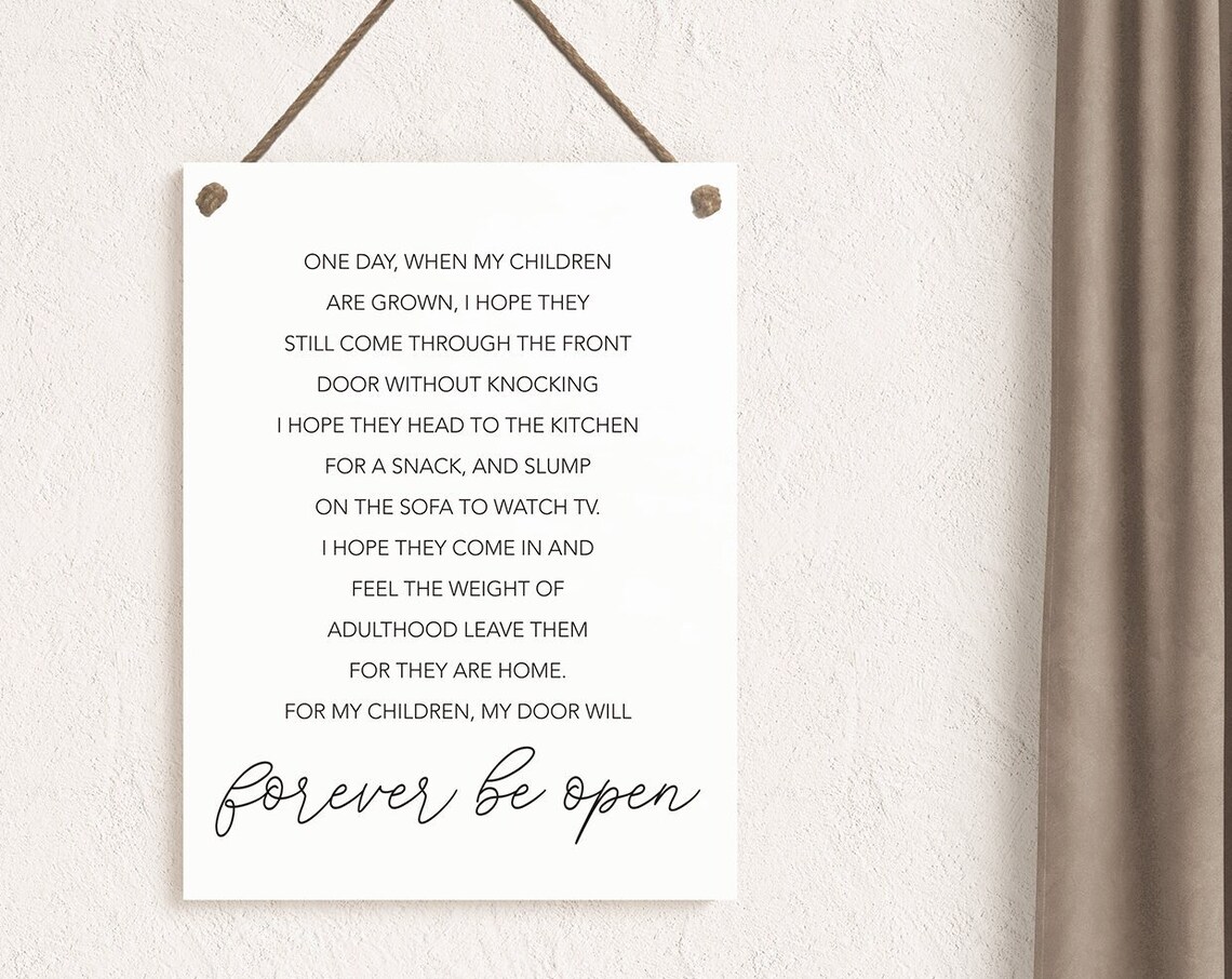 For My Children Family Rope Board Art Print, Open Door