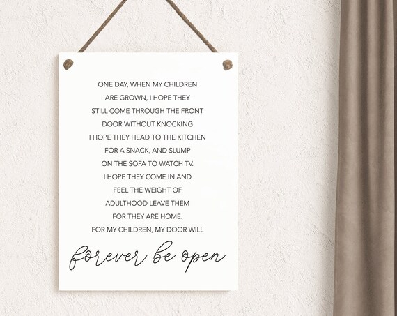 For My Children Family Rope Board Art Print, Open Door