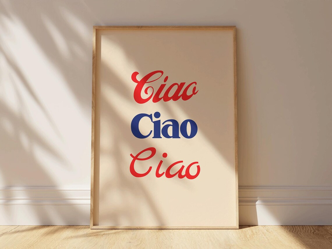 Ciao Italian Wall Art, Vintage Retro Poster - Image 4