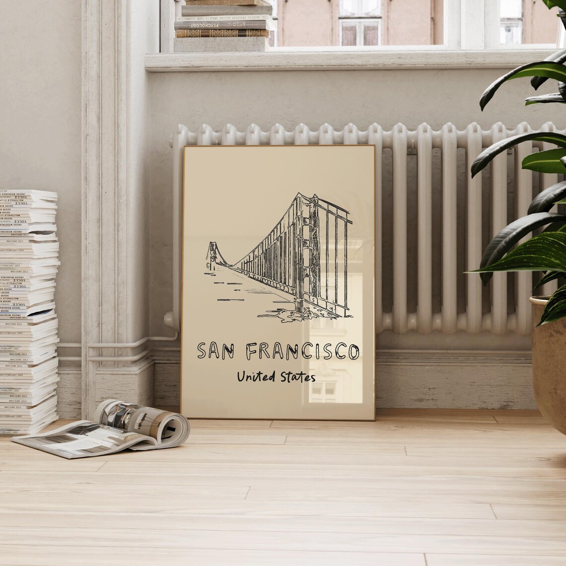 San Francisco Line Drawing Travel Poster - Image 3