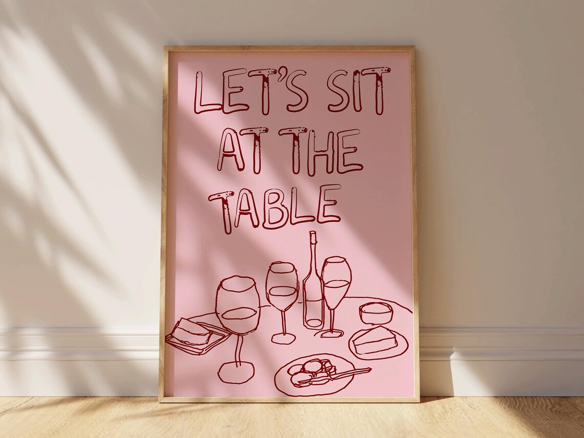 Kitchen Wall Art, Bold Typography Wine Poster - Image 2