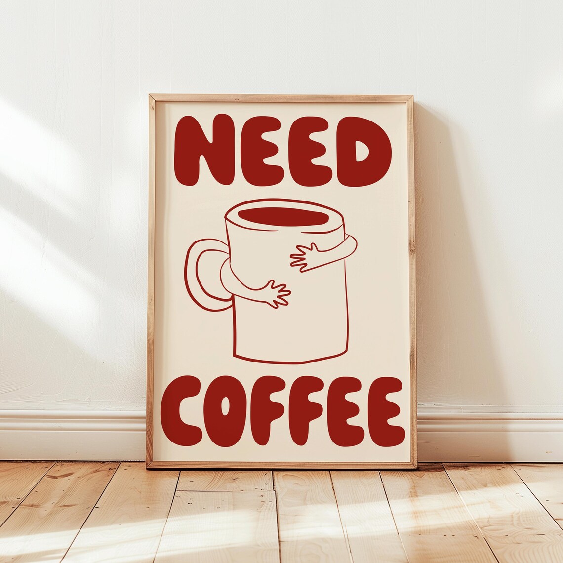 Need Coffee, Funny Hand-Drawn Doodle Art Print - Image 4