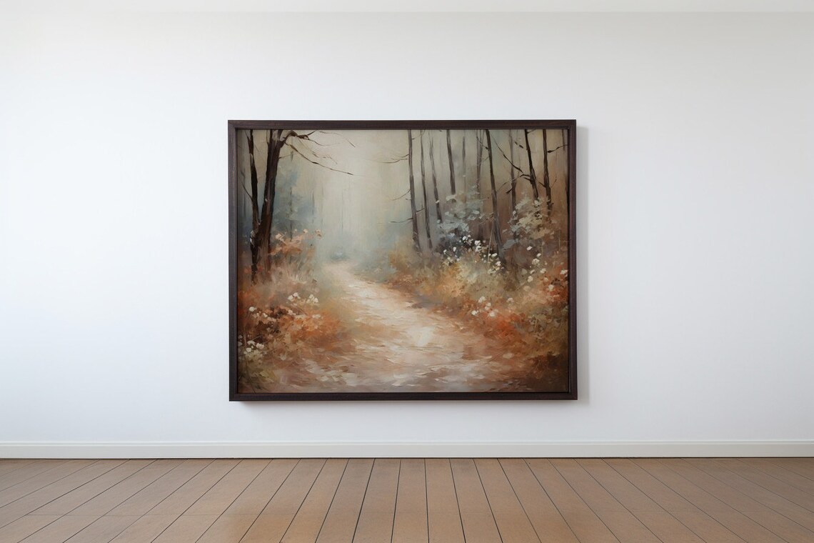 Autumn Whisper Path Through The Woods Art Print - Image 2