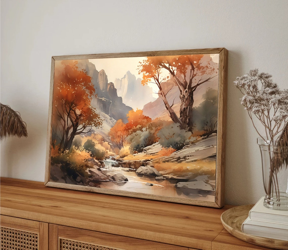 Zion Utah Travel Print Wall Art Zion National Park Travel Poster National Parks Traveler Gift Utah Travel Poster Watercolor Painting Art - Image 2