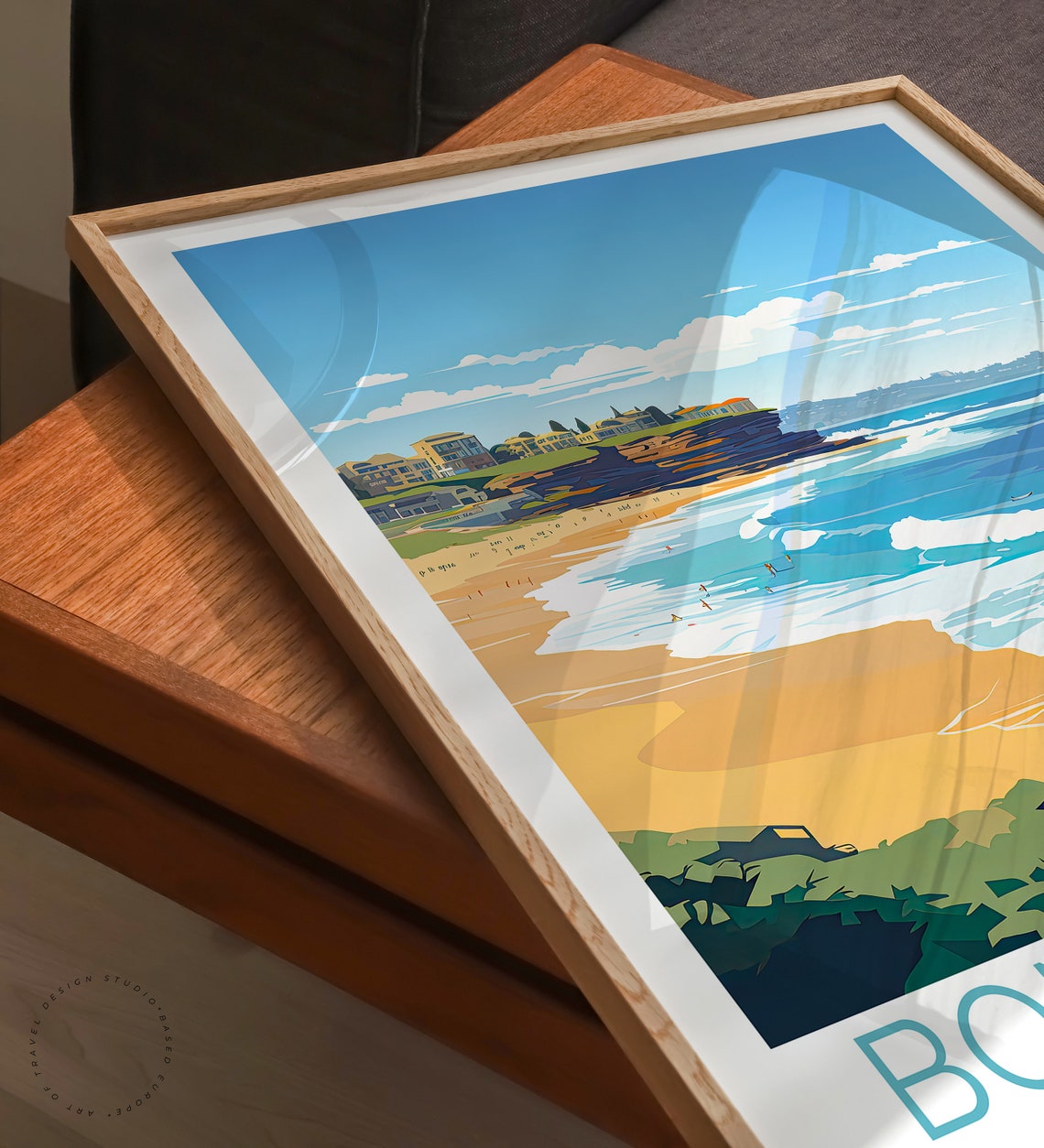 Bondi Beach Australia Surf Waves And Sandstone Cliffs Poster - Image 3