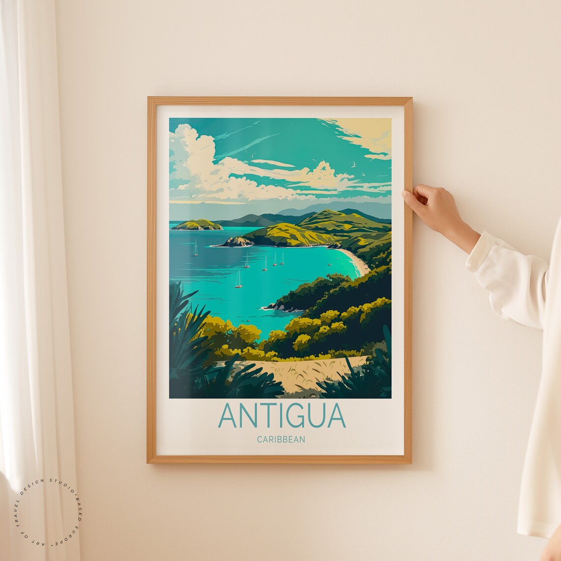 Antigua Travel Poster, Caribbean Wall Art - Image 3