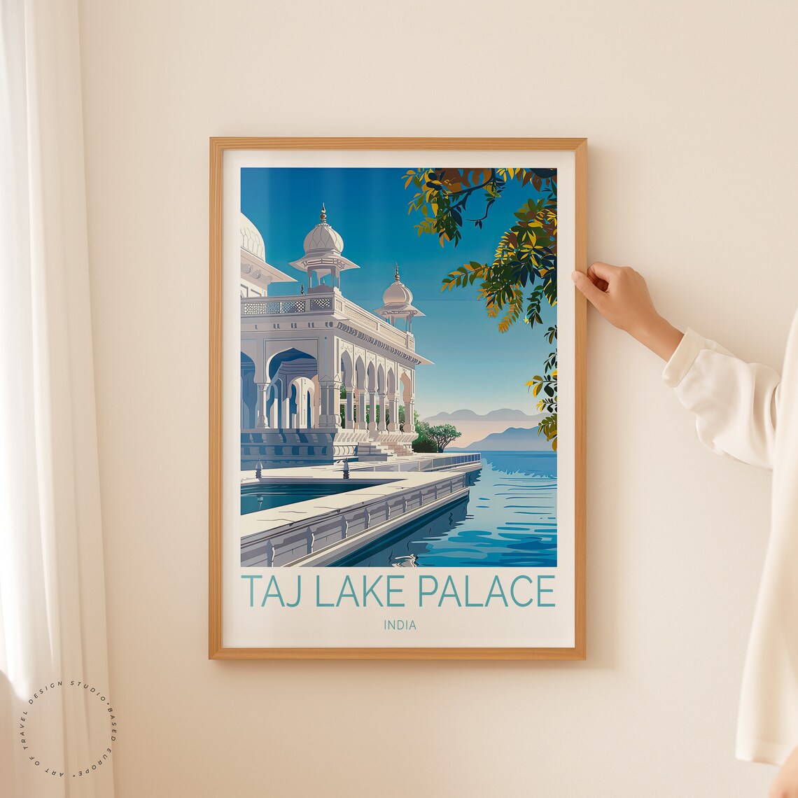 Taj Lake Palace Travel Poster India Wall Art Taj Lake Palace Print Wedding Gifts Birthday Present Travel Home Decor - Image 2