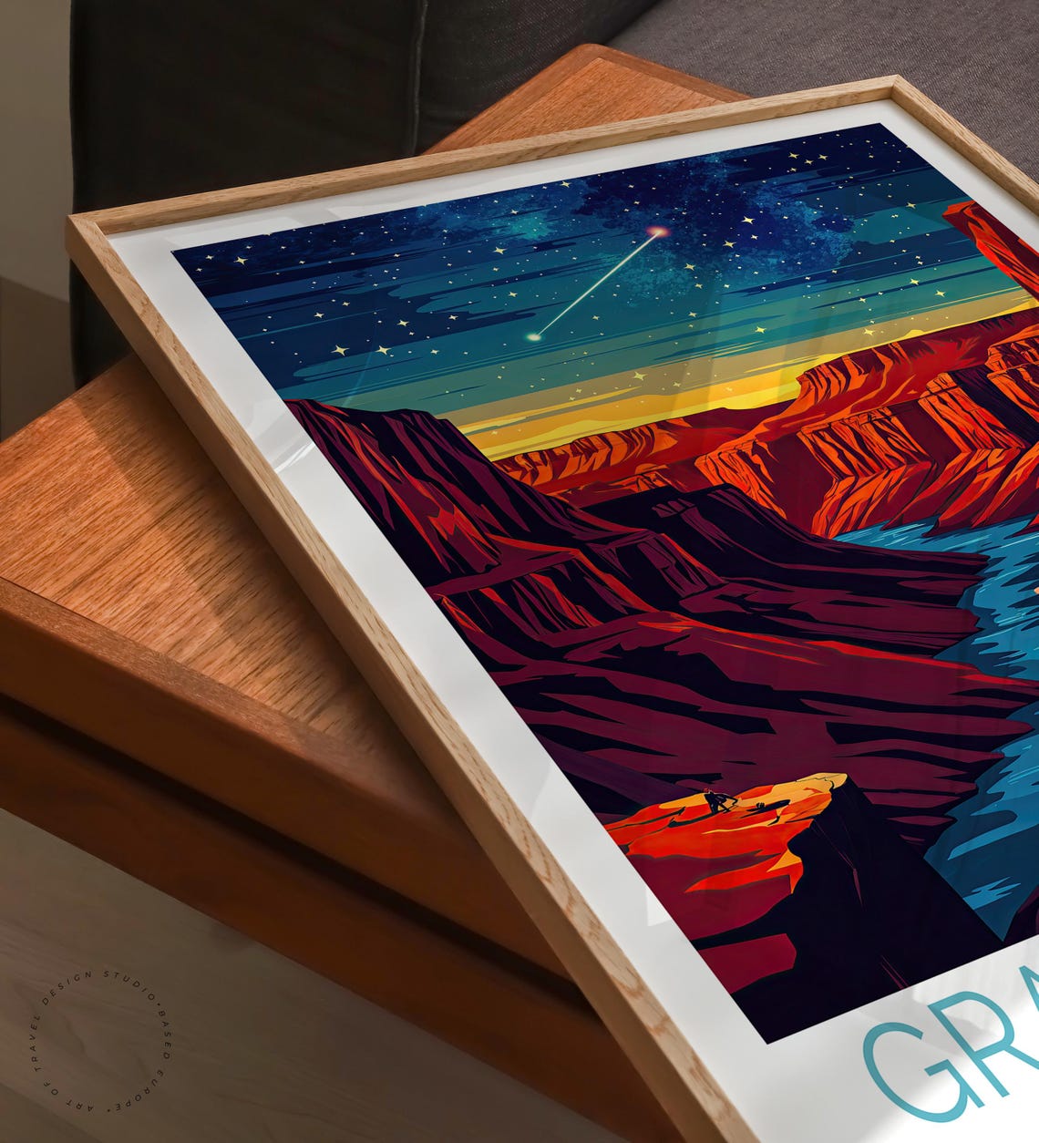 Grand Canyon National Park Starry Night Desert Canyon Poster - Image 3