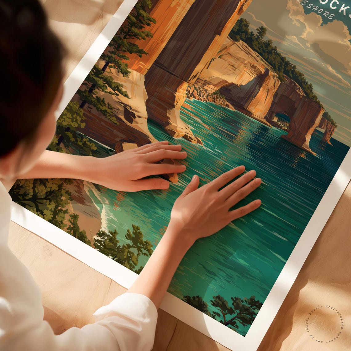 Pictured Rocks National Lakeshore Michigan Cliffs Lake Superior Poster - Image 3