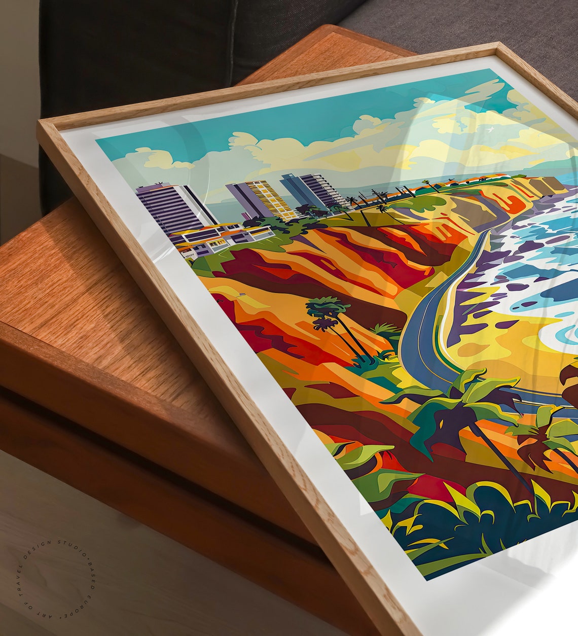 Lima Peru Miraflores Cliffs Coastal Highway Pacific Ocean Poster - Image 3