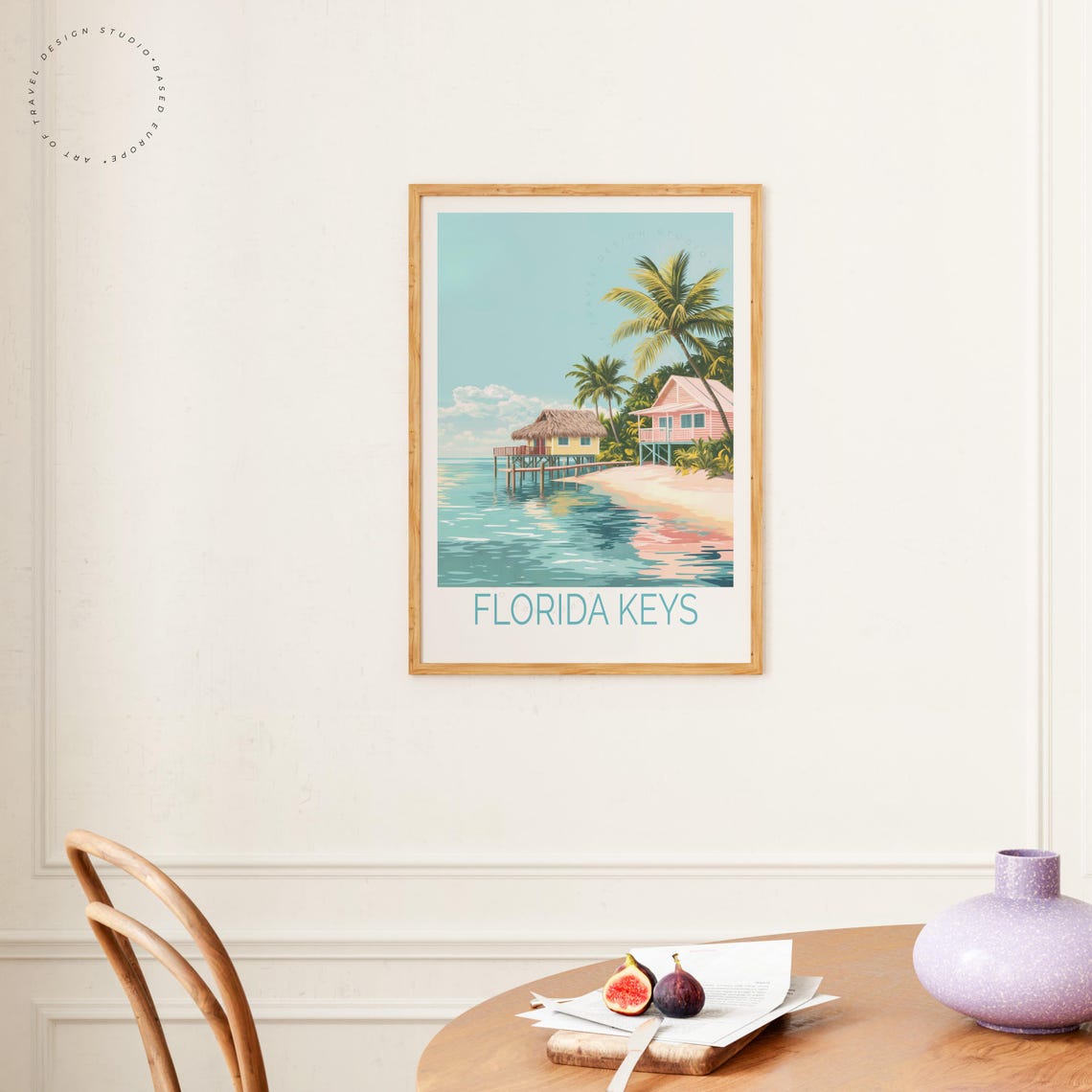 Florida Keys Thatched Stilt Hut Turquoise Water Beach Cottage Poster - Image 4