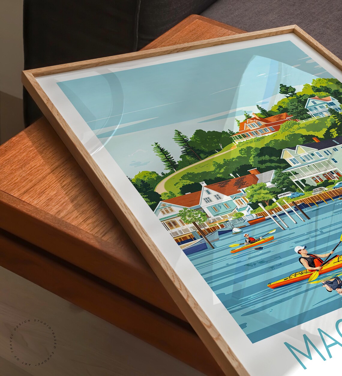 Mackinac Island Vintage Travel Poster, Michigan - Image 3