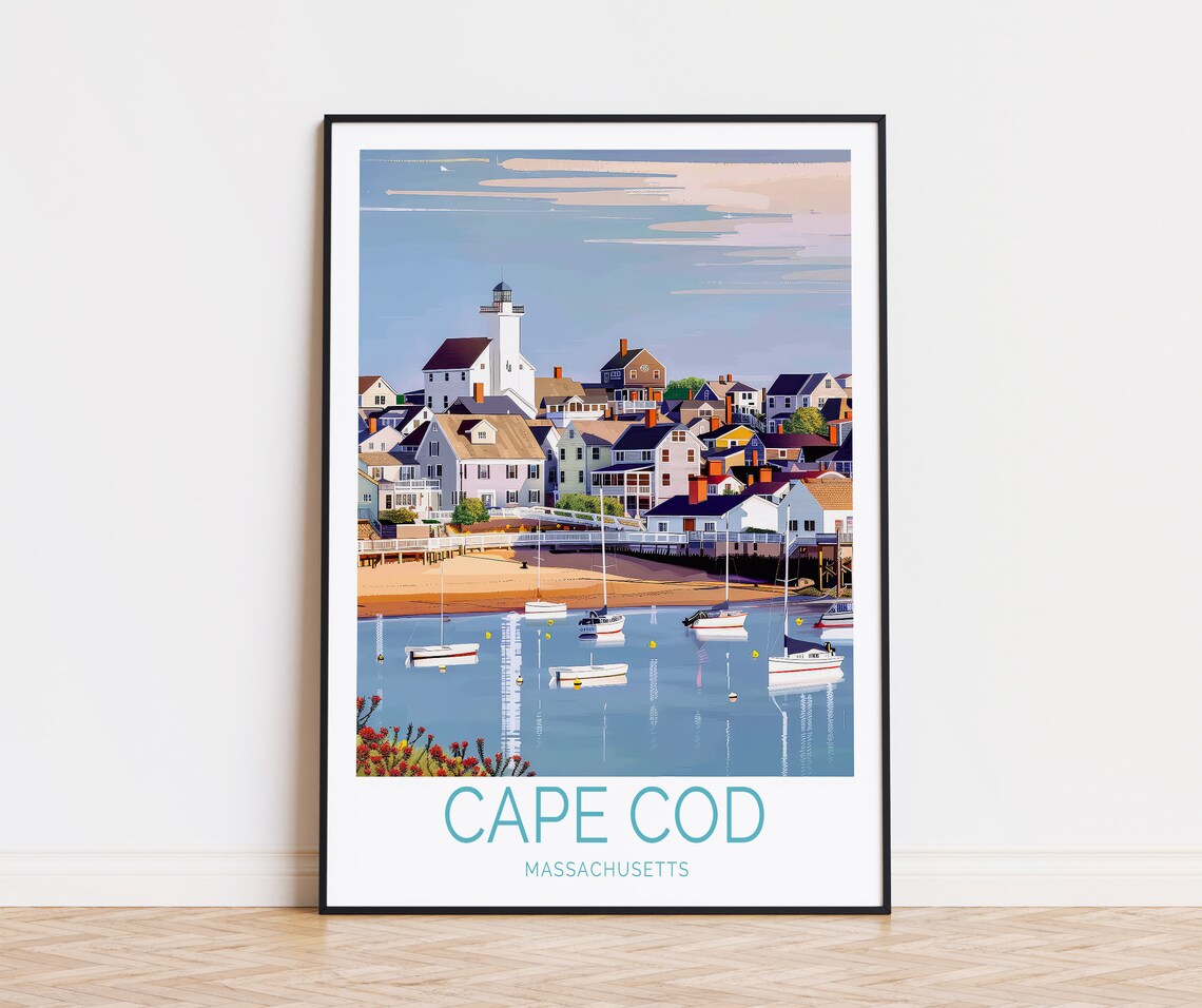 Cape Cod Travel Poster, Massachusetts Art Print