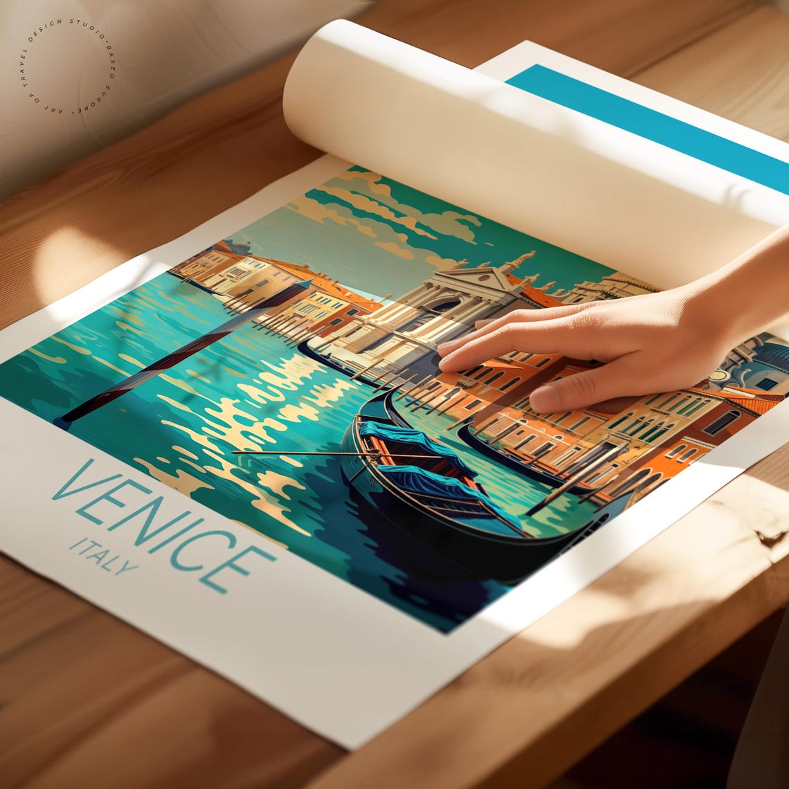 Venice Italy Salute Basilica Domes Gondolas Grand Canal Scene Poster - Image 2