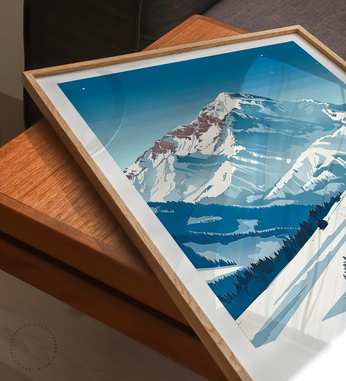 Big Sky Montana Snowy Mountain Night Ski Slopes Travel Poster - Image 3