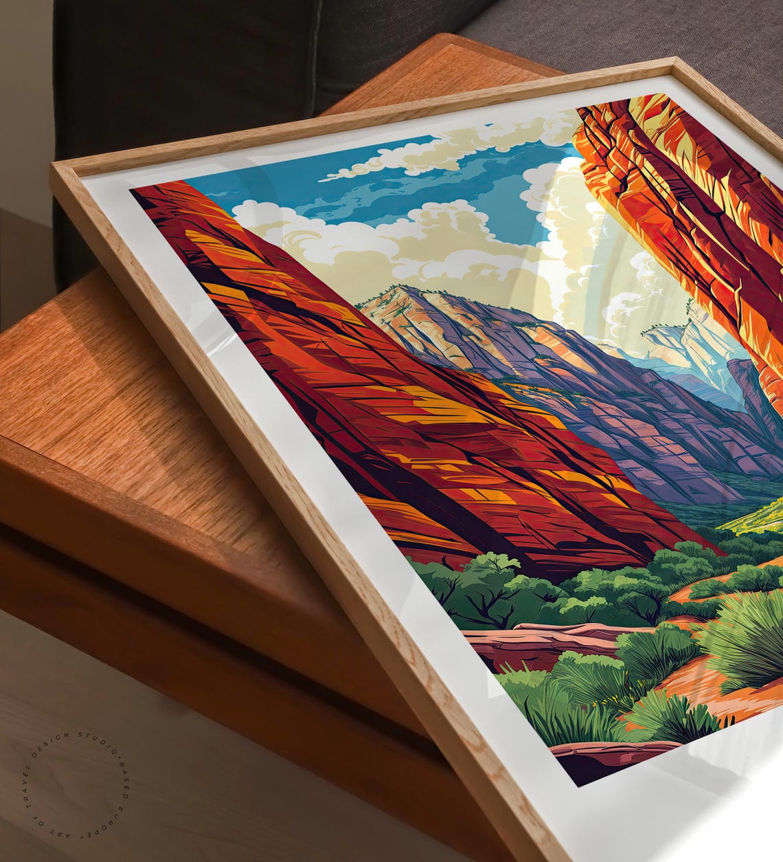 Zion National Park Travel Poster Utah Zion Travel Wall Art Zion National Park Print Birthday Present Wedding Gifts - Image 3