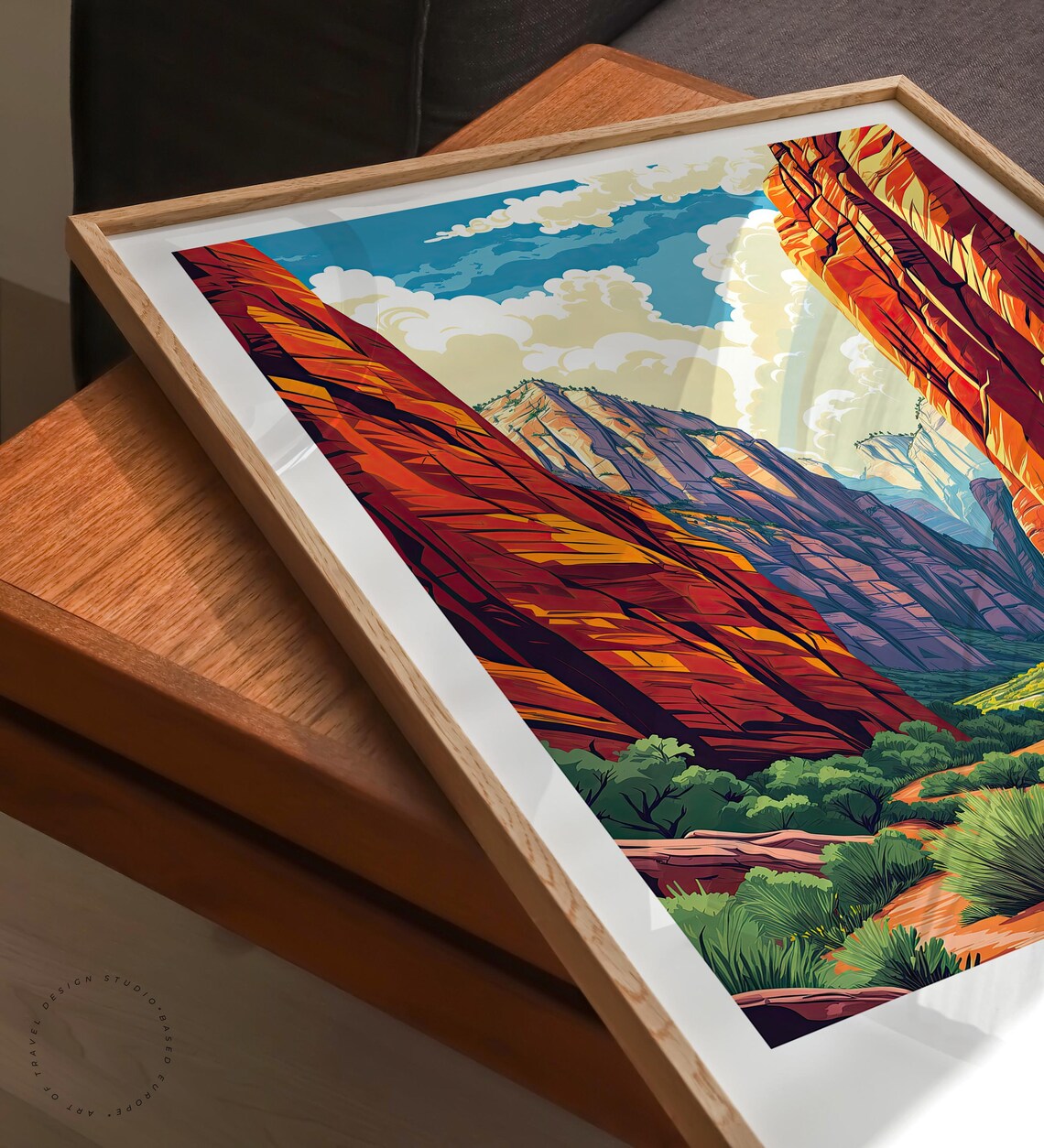 Zion National Park Utah Red Rock Canyon River Daylight Poster - Image 3