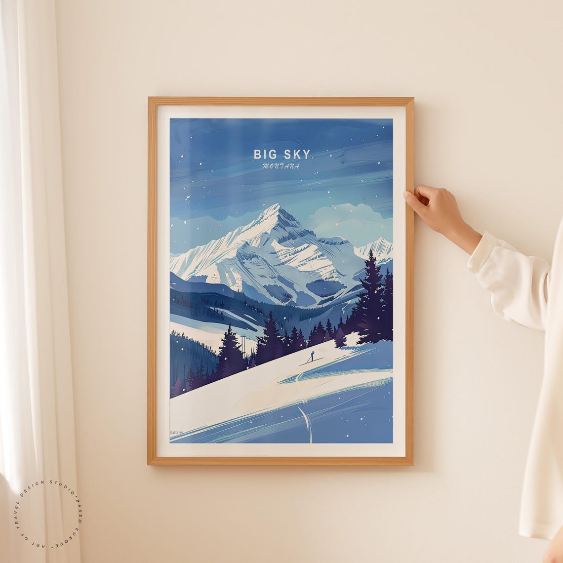 Big Sky Montana Travel Poster Montana Wall Art Big Sky Montana Print Winter Poster Birthday Gifts Custom Travel Poster - Image 2