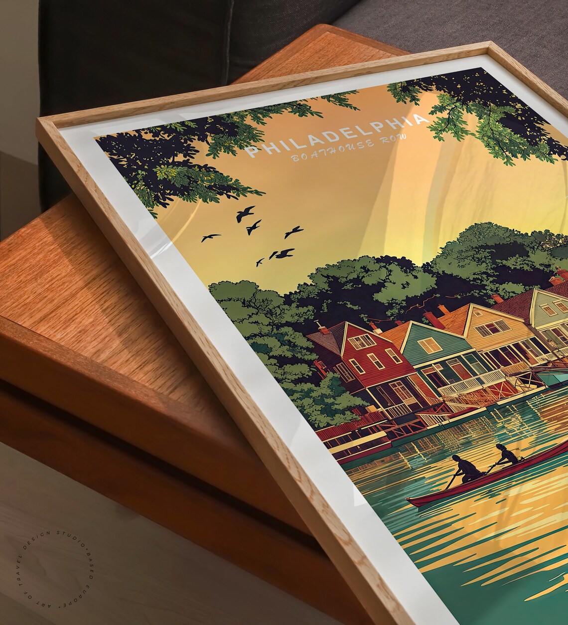 Philadelphia Boathouse Row Sunset Travel Poster - Image 3