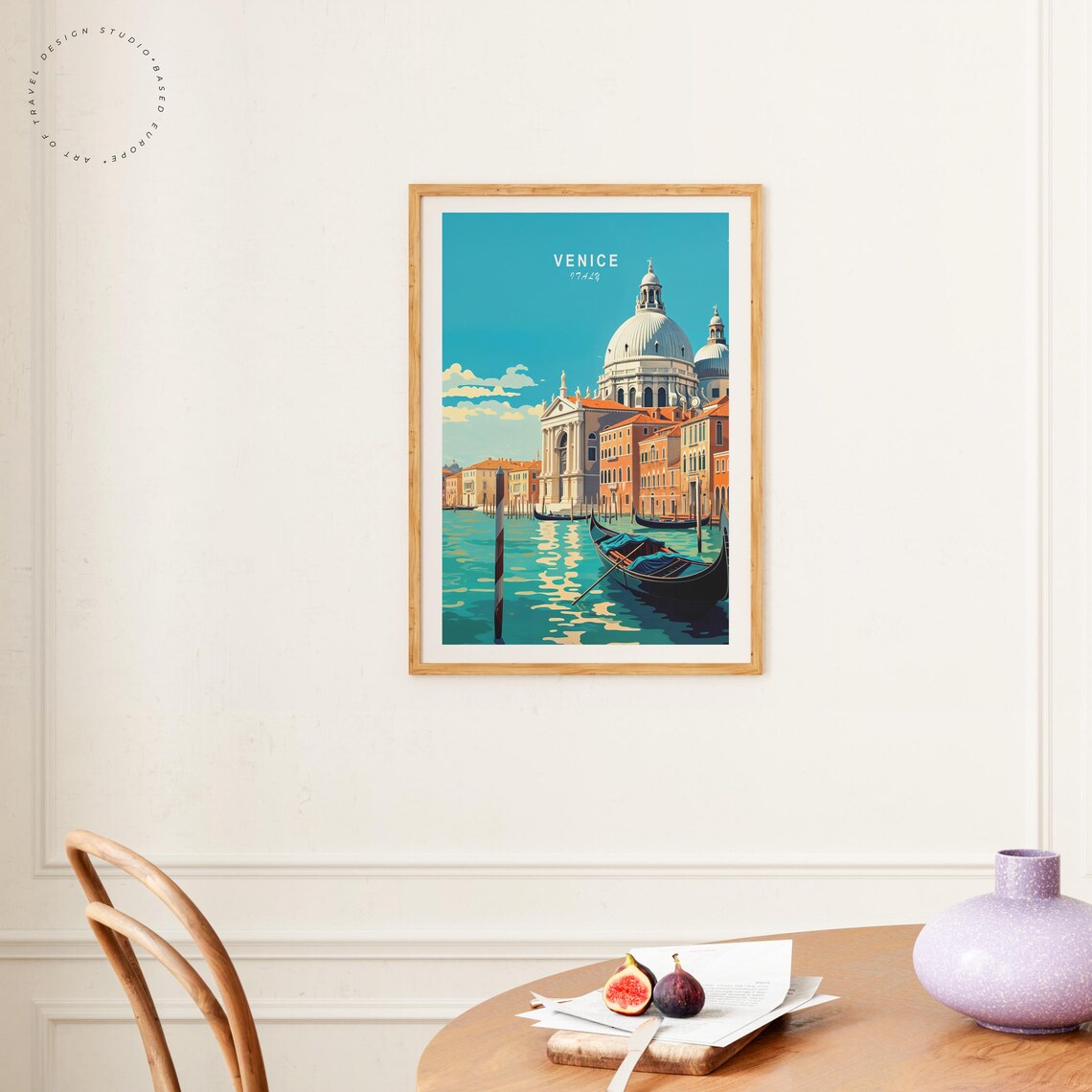 Venice Italy Santa Maria della Salute Basilica Gondolas Lagoon Poster - Image 4
