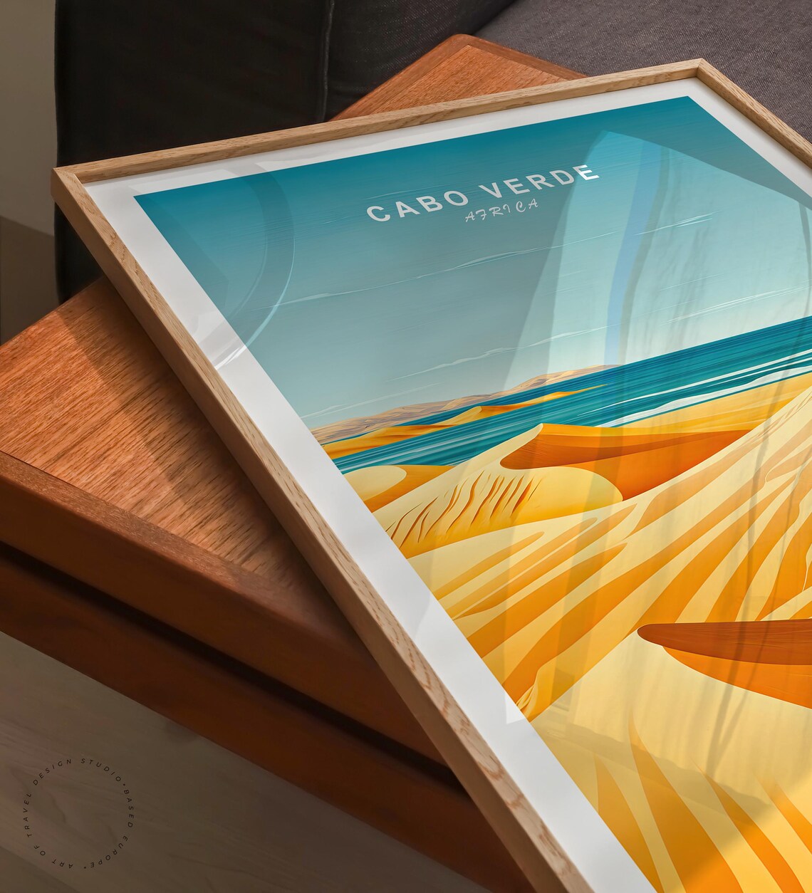 Cabo Verde Africa Golden Sand Dunes Turquoise Sea View Poster - Image 3