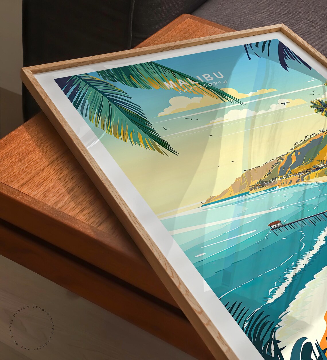 Malibu, California Travel Poster, Wall Art Print - Image 3