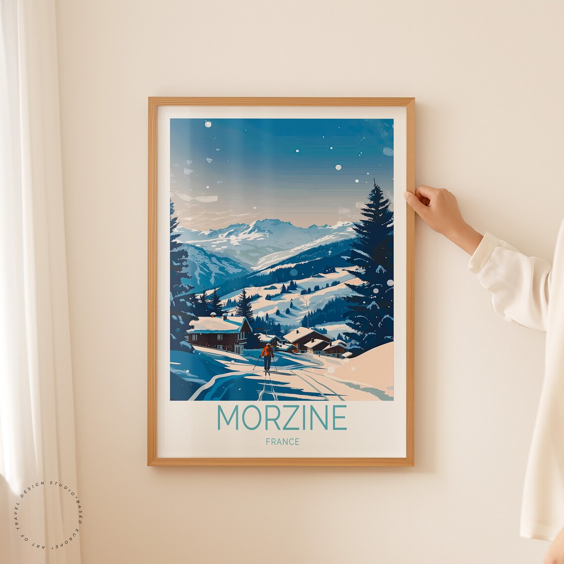 Morzine France Snowy Chalet Village Winter Morning Light Poster - Image 2