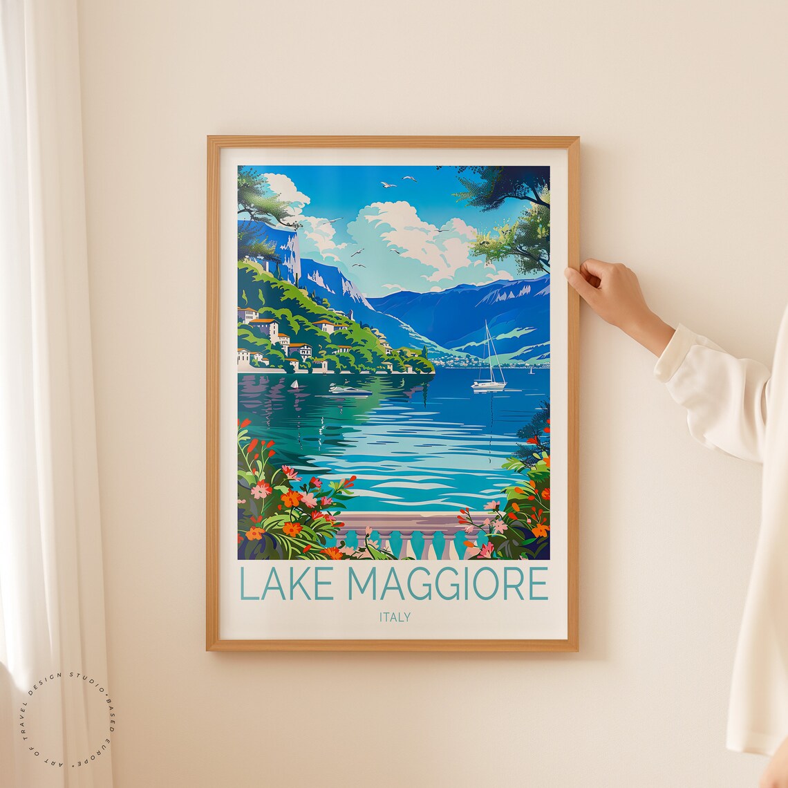 Lake Maggiore Travel Poster, Italy Wall Decor - Image 2