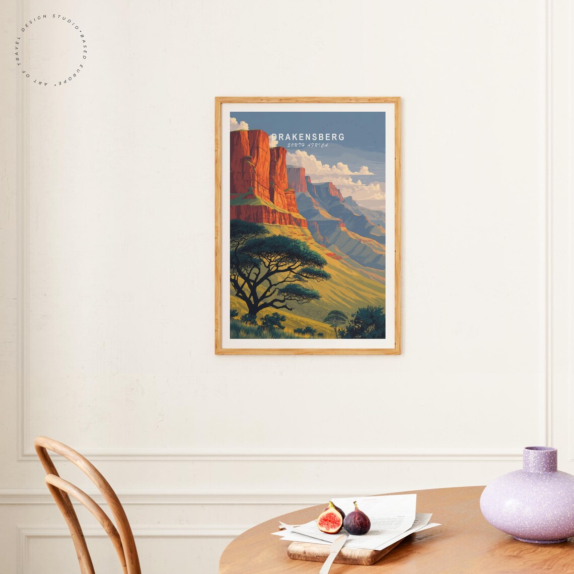 Drakensberg South Africa Red Rock Amphitheatre Sunset Travel Poster - Image 4